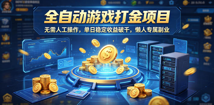 全自动游戏打金项目，无需人工操作，单日稳定收益破千，懒人专属副业【揭秘】-驿想项目网