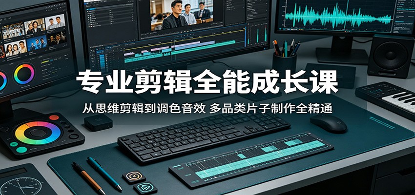 专业剪辑全能成长课：从思维剪辑到调色音效，多品类片子制作全精通-驿想项目网