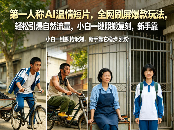 第一人称AI温情短片，全网刷屏爆款玩法，轻松引爆自然流量，小白一键照搬复刻，新手靠它稳步涨粉-驿想项目网