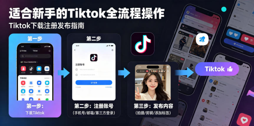 Tiktok下载注册发布，适合新手的Tiktok全流程操作-驿想项目网