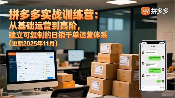 (16700期)拼多多实战训练营:从基础运营到高阶,建立可复制的日销千单运营体系(更新11月)-驿想项目网