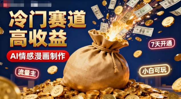 公众号冷门赛道,用AI做情感漫画,7天开通流量主,操作简单,小白可玩-驿想项目网