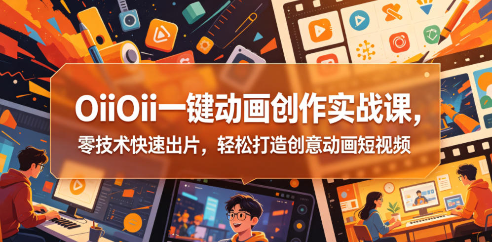 OiiOii一键动画创作实战课，零技术快速出片，轻松打造创意动画短视频-驿想项目网