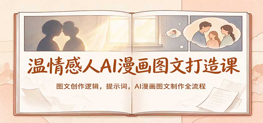 温情感人AI漫画图文打造课：图文创作逻辑，提示词，AI漫画图文制作全流程-驿想项目网