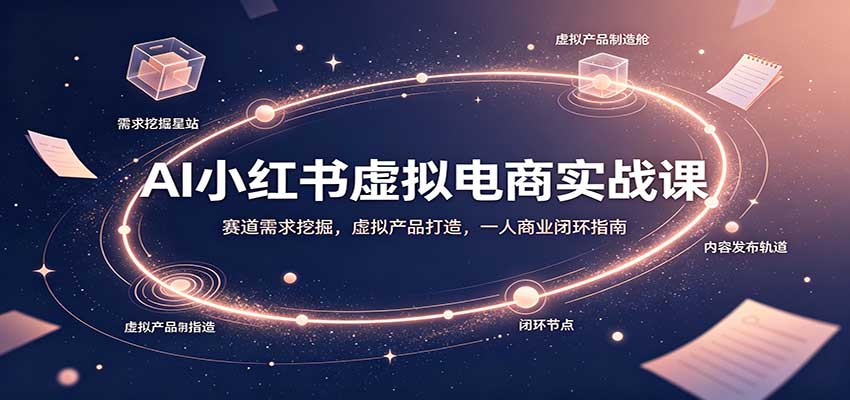AI小红书虚拟电商实战课：赛道需求挖掘，虚拟产品打造，一人商业闭环指南-驿想项目网