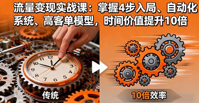（16197期）流量变现实战课：掌握4步入局、自动化系统、高客单模型，时间价值提升10倍-驿想项目网