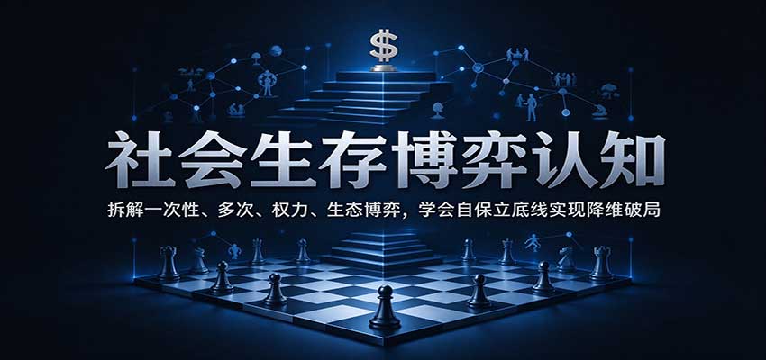 社会生存博弈认知：拆解一次性、多次、权力、生态博弈，学会自保立底线实现降维破局-驿想项目网