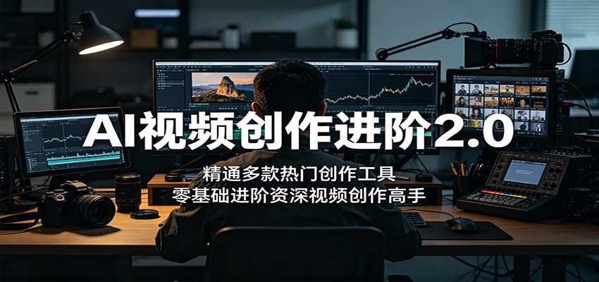 AI视频创作进阶2.0：精通多款热门创作工具，零基础进阶资深视频创作高手-驿想项目网