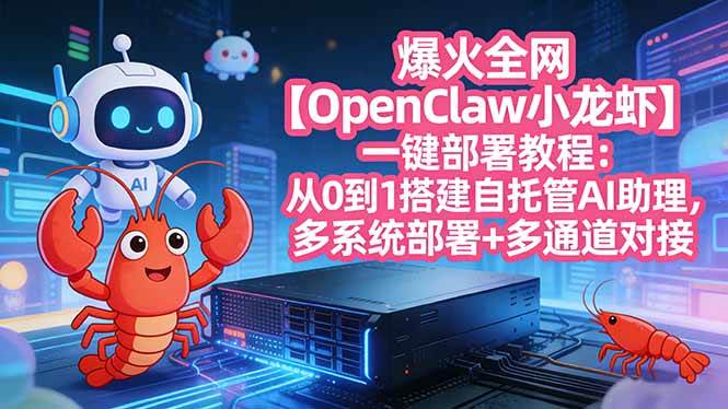 （17612期）爆火全网【OpenClaw 小龙虾】一键部署教程：从0到1搭建自托管AI助理，多系统部署+多通道对接-驿想项目网
