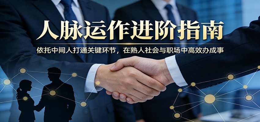 付费文章：人脉运作进阶指南，依托中间人打通关键环节，在熟人社会与职场中高效办成事-驿想项目网
