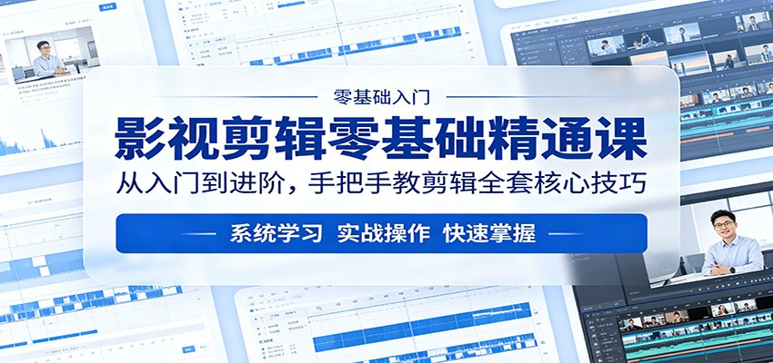 影视剪辑零基础精通课：从入门到进阶，手把手教剪辑全套核心技巧-驿想项目网
