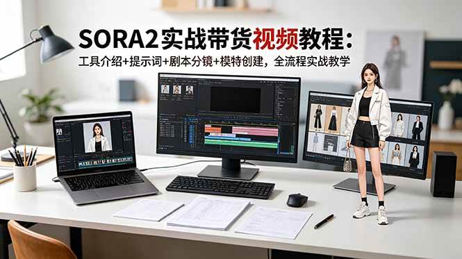 （18718期）SORA2实战带货视频教程：工具介绍+提示词+剧本分镜+模特创建，全流程实战教学-驿想项目网
