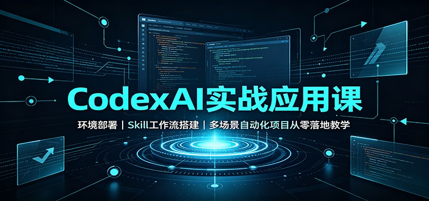 CodexAI实战应用课：环境部署Skill工作流搭建，多场景自动化项目从零落地教学-驿想项目网