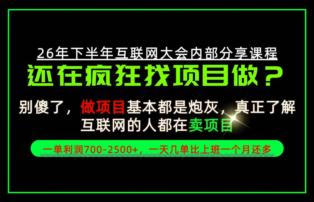 请不要再疯狂的找项目了！卖项目一单700-2.5k+不香吗？当天上手，当天变现！【揭秘】-驿想项目网