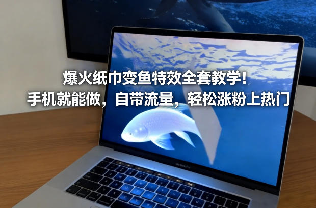 爆火纸巾变鱼特效全套教学！手机就能做，自带流量，轻松涨粉上热门-驿想项目网