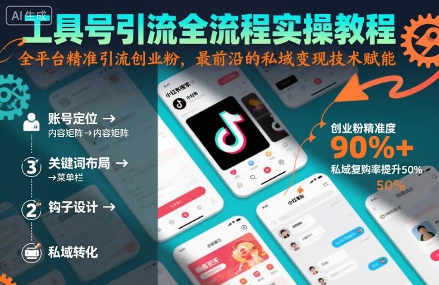 工具号引流全流程保姆级实操教程，全平台精准引流创业粉，最前沿的私域变现技术赋能-驿想项目网