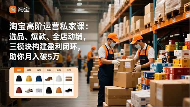 （16934期）淘宝高阶运营私家课：选品、爆款、全店动销，三模块构建盈利闭环，助你月入破5万（更新12月）-驿想项目网