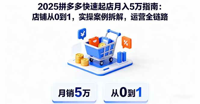 （16199期）2025拼多多快速起店月入5万指南：店铺从0到1，实操案例拆解，运营全链路-驿想项目网