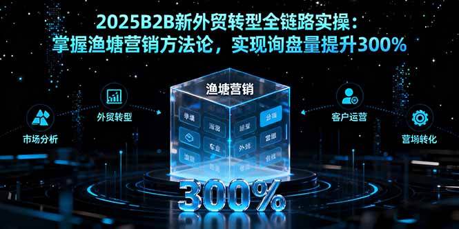 (16129期)2025B2B新外贸转型全链路实操:掌握渔塘营销方法论,实现询盘量提升300%-驿想项目网