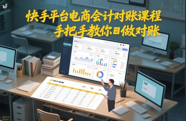 快手平台电商会计对账课程，手把手教你做对账-驿想项目网