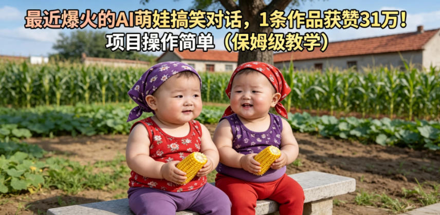 最近爆火的AI萌娃搞笑对话，1条作品获赞31W，项目操作简单（保姆级教学）-驿想项目网