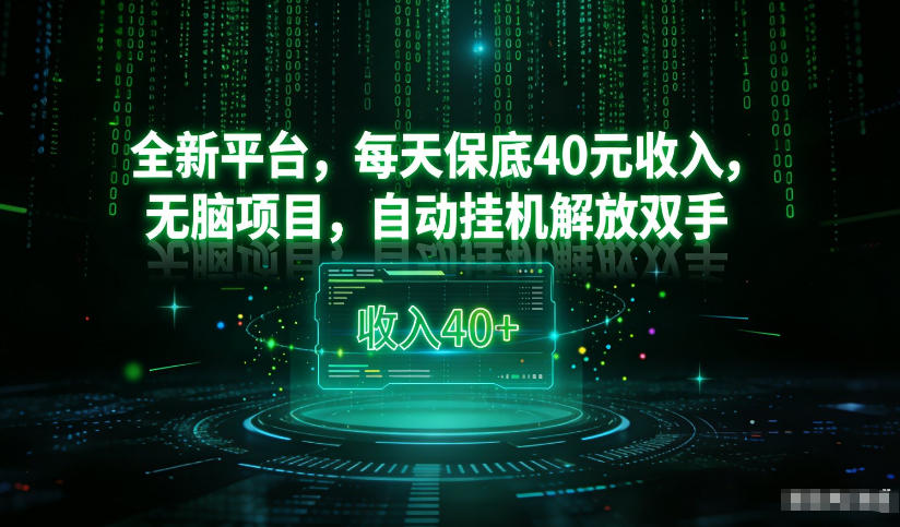 最新看广平台，每天保底30-4米，无脑项目，自动挂G解放双手【揭秘】-驿想项目网