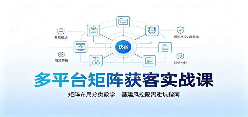 多平台矩阵获客实战课：矩阵布局分类教学，基建风控隔离避坑指南-驿想项目网