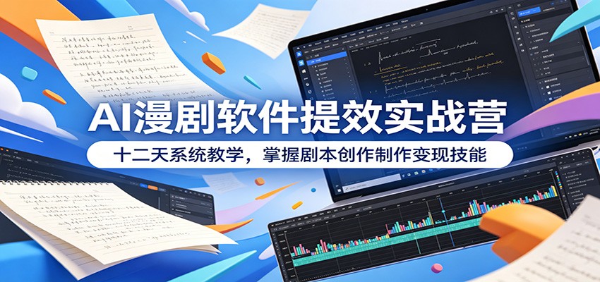 AI漫剧软件提效实战营:十二天系统教学,掌握剧本创作制作变现技能-驿想项目网