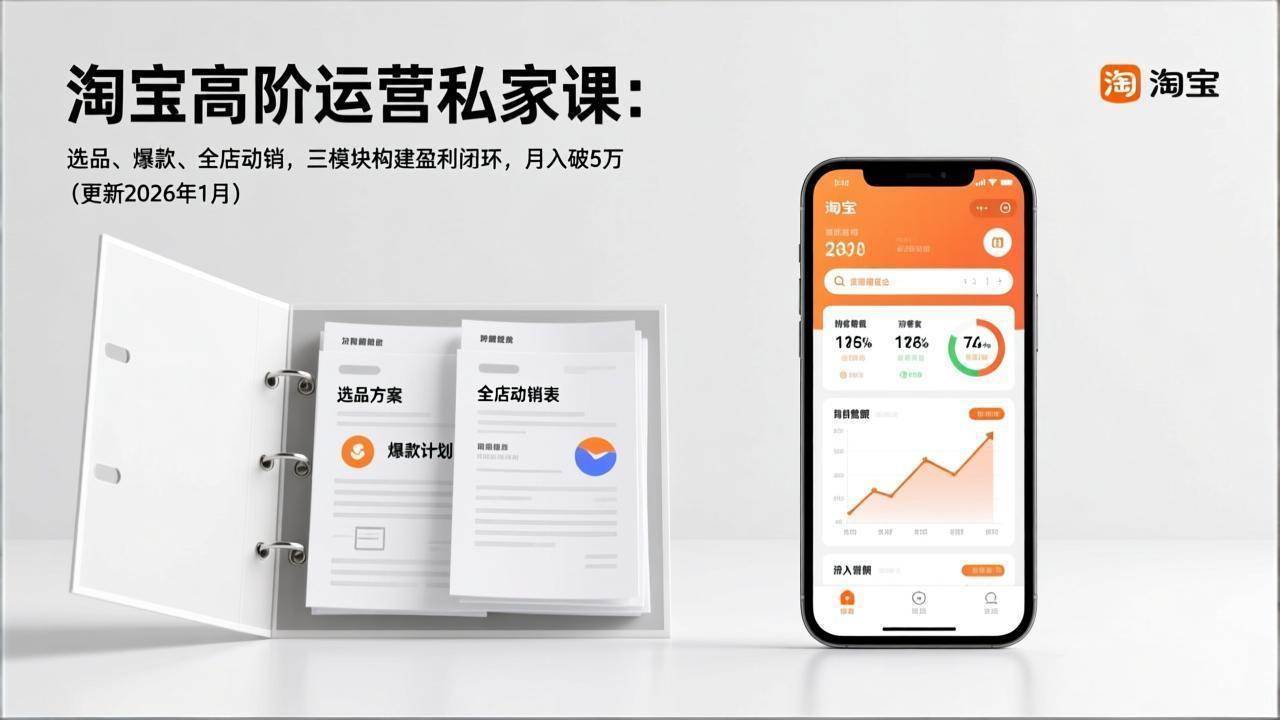 （17280期）淘宝高阶运营私家课：选品、爆款、全店动销，三模块构建盈利闭环，月入破5万（更新26年1月）-驿想项目网