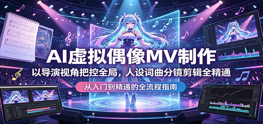 AI虚拟偶像MV制作：以导演视角把控全局，人设词曲分镜剪辑全精通-驿想项目网