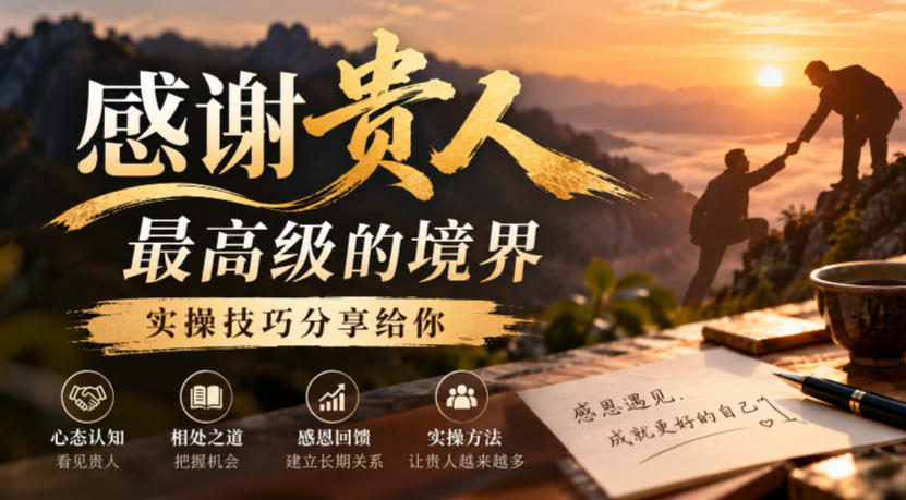 某公众号付费文章：感谢贵人最高级的境界，实操技巧分享给你-驿想项目网