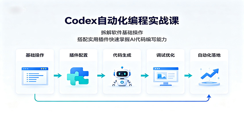 Codex自动化编程实战课:拆解软件基础操作,搭配实用插件快速掌握AI代码编写能力 Codex自动化编程实战课:拆解软件基础操作,搭配实用插件快速掌握AI代码编写能力