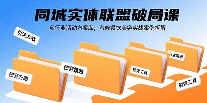 （15833期）同城实体联盟破局课，多行业活动方案库，汽修餐饮美容实战案例拆解-驿想项目网