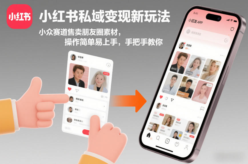 小红书私域变现新玩法，小众赛道售卖朋友圈素材，操作简单易上手，手把手教你-驿想项目网