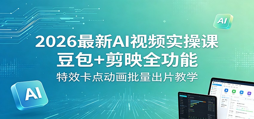 2026最新AI视频实操课：豆包+剪映全功能，特效卡点动画批量出片教学-驿想项目网