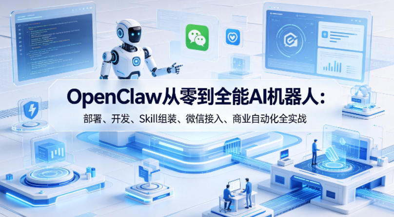 OpenClaw从零到全能AI机器人：部署、开发、Skill组装、微信接入、商业自动化全实战-驿想项目网