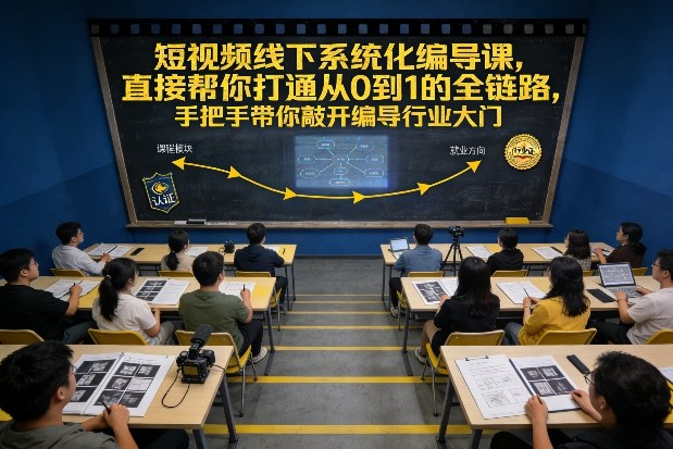 短视频线下系统化编导课，直接帮你打通从0到1的全链路，手把手带你敲开编导行业大门-驿想项目网