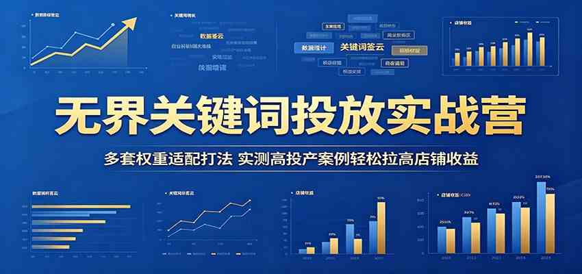 无界关键词投放实战营：多套权重适配打法，实测高投产案例轻松拉高店铺收益-驿想项目网