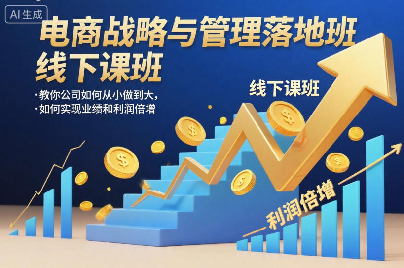 电商战略与管理落地班线下课，教你公司如何从小做到大，如何实现业绩和利润倍增【录音】-驿想项目网