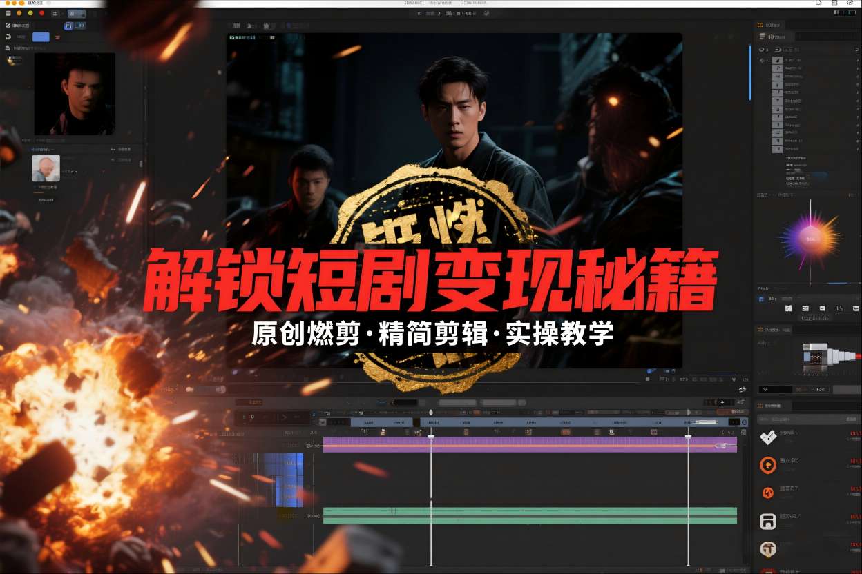 短剧拉新之原创燃剪精简剪辑实操课，解锁短剧变现秘籍-驿想项目网