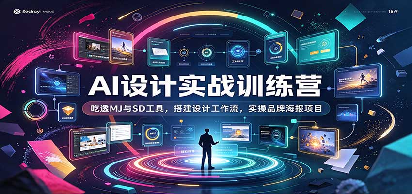 AI设计实战训练营：吃透MJ与SD工具，搭建设计工作流，实操品牌海报项目-驿想项目网