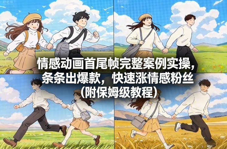 情感动画首尾帧完整案例实操，条条出爆款，快速涨情感粉丝（附保姆级教程）-驿想项目网