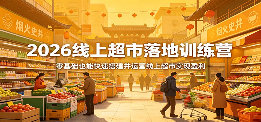 2026线上超市落地训练营,零基础也能快速搭建并运营线上超市实现盈利-驿想项目网