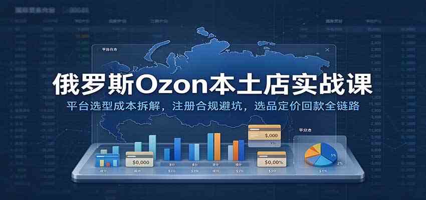 俄罗斯Ozon本土店实战课：平台选型成本拆解，注册合规避坑，选品定价回款全链路-驿想项目网