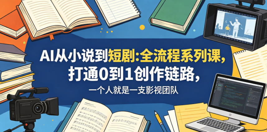 AI从小说到短剧全流程系列课，打通0到1创作链路，一个人就是一支影视团队-驿想项目网