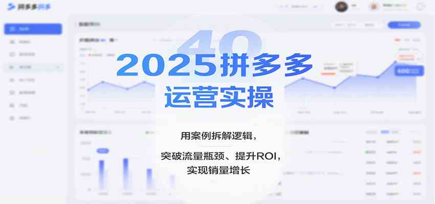 2025拼多多运营实操，用案例拆解逻辑，突破流量瓶颈、提升ROI，实现销量增长（更新）-驿想项目网