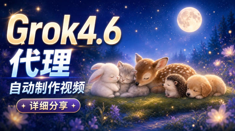 Grok 4.6代理自动制作视频!从提示词到成片全流程详细分享|AI Agent实操分享-驿想项目网
