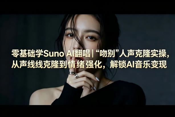 零基础学Suno AI翻唱｜《吻别》人声克隆实操，从声线克隆到情绪强化，解锁AI音乐变现-驿想项目网