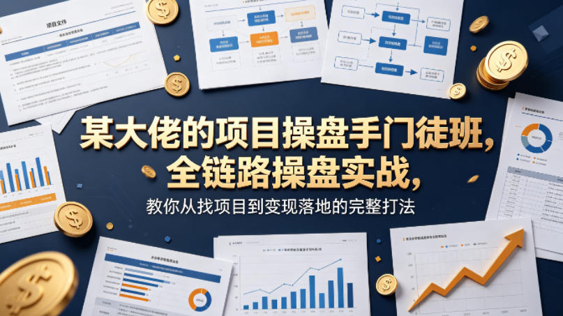 某大佬的项目操盘手门徒班，全链路操盘实战，教你从找项目到变现落地的完整打法-驿想项目网