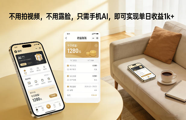 不用拍视频，不用露脸，只需手机AI，即可实现单日收益1k+【揭秘】-驿想项目网